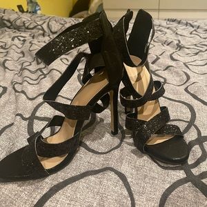 Black sandal heels